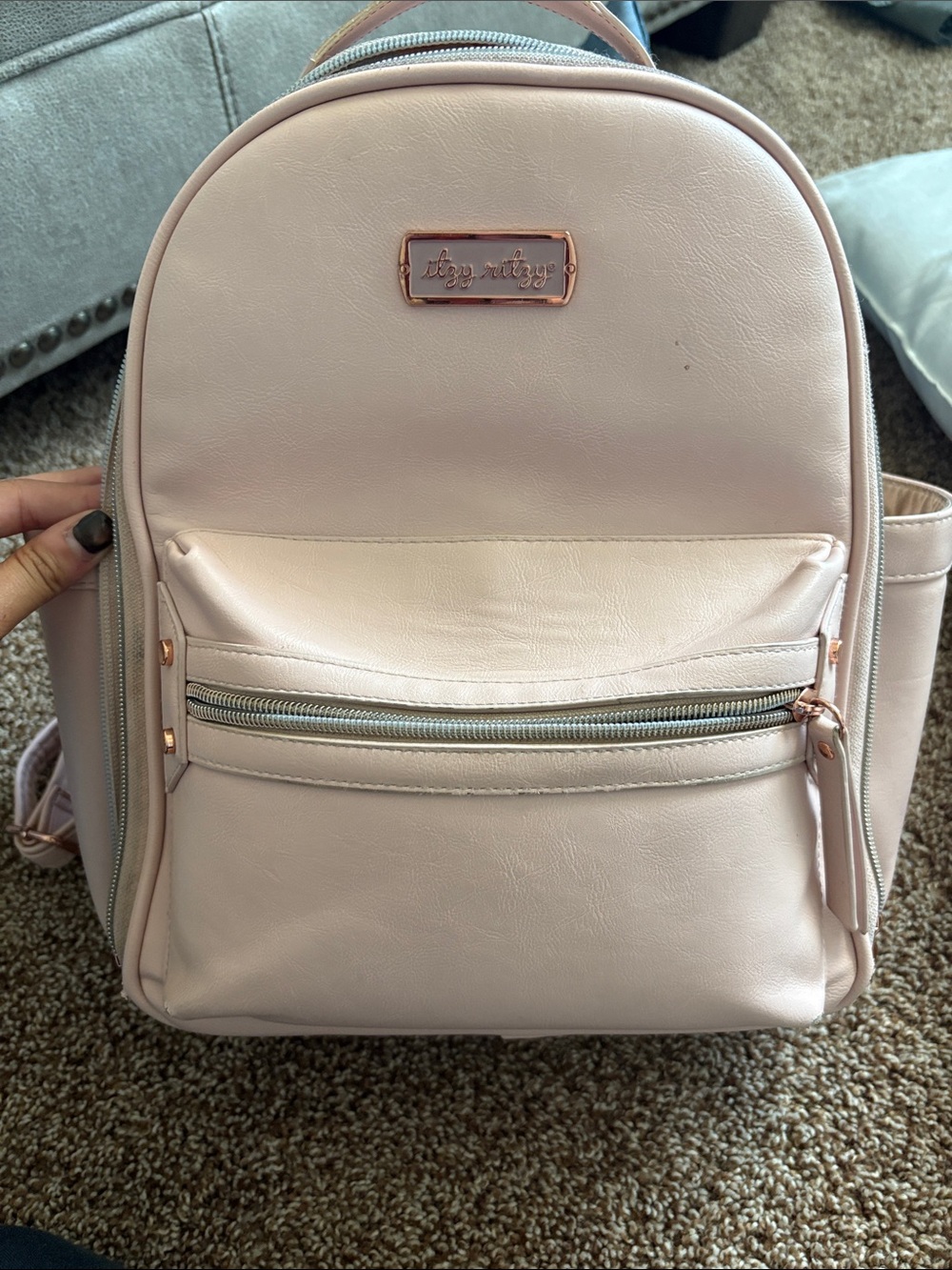 Itzy Ritzy Rose Mini DiaperBag with Rose Gold Accents